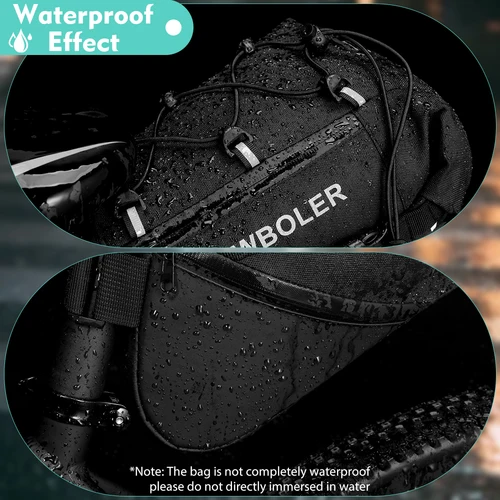 Imagen 2 del producto NEWBOLER-Bolsa para SILLÍN de bicicleta, impermeable, para bicicleta de montaña y carretera, 15L, gran capacidad, bolsa trasera plegable, accesorios para maletero