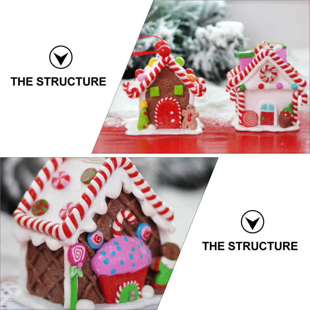 4pcs Polymer Clay Candy Christmas Desktop Ornaments, Mini Holiday Decor for Xmas Party & Shop Window