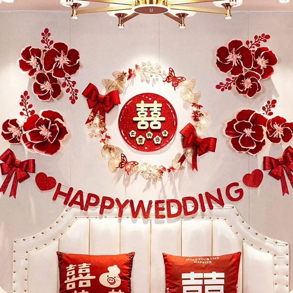 

Festive Artificial Paper Wedding Decoration DIY Handmade Paper Wall Art Decor Stereo Pleated Flower Crepe Paper Flowers