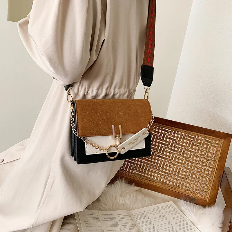 New Ladies Messenger Bags Fashion Mobile Phone Bags Casual Shoulder Bags Contrast Color Ladies Bags Luxury Designer Bags