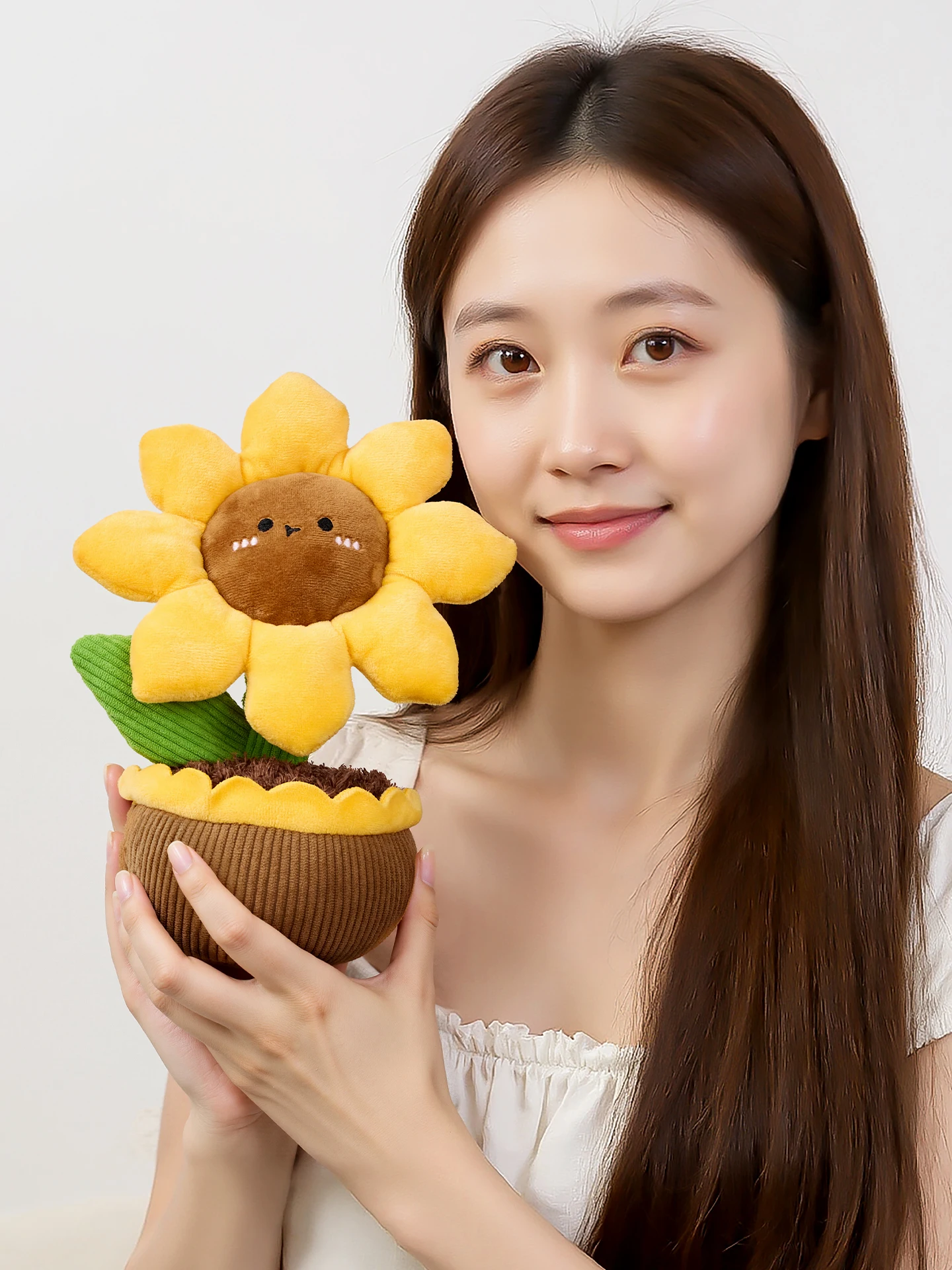 MINISO Girasole Bambola in vaso Peluche Rosa Bambola Ornamento da tavolo Regalo