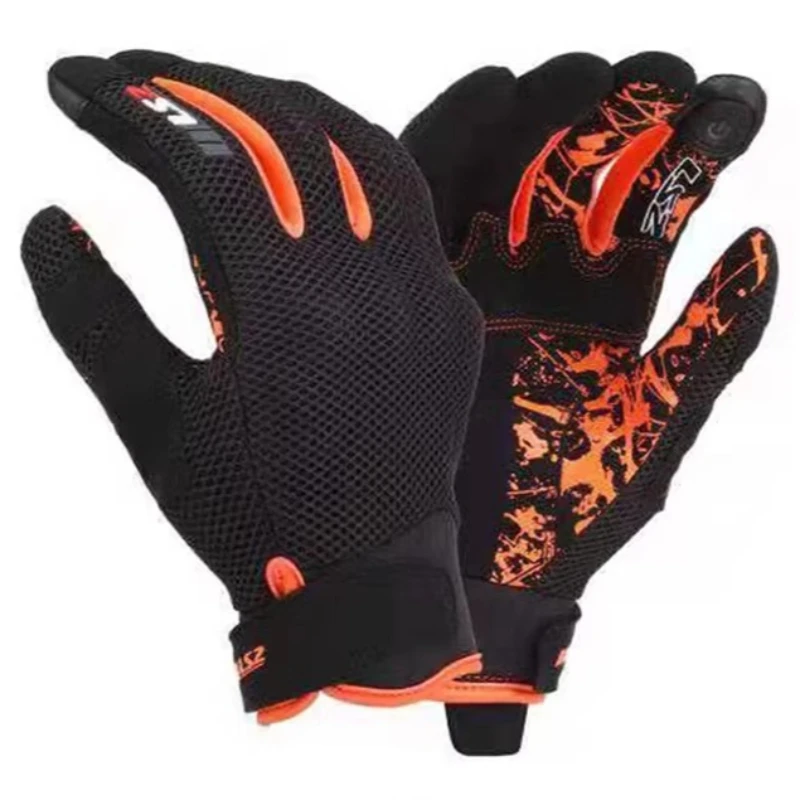 

Летние мотоциклетные перчатки, противоскользящие, с защитой от падений, с сенсорным экраном, для мотокросса, полнопальцевые, дышащие.