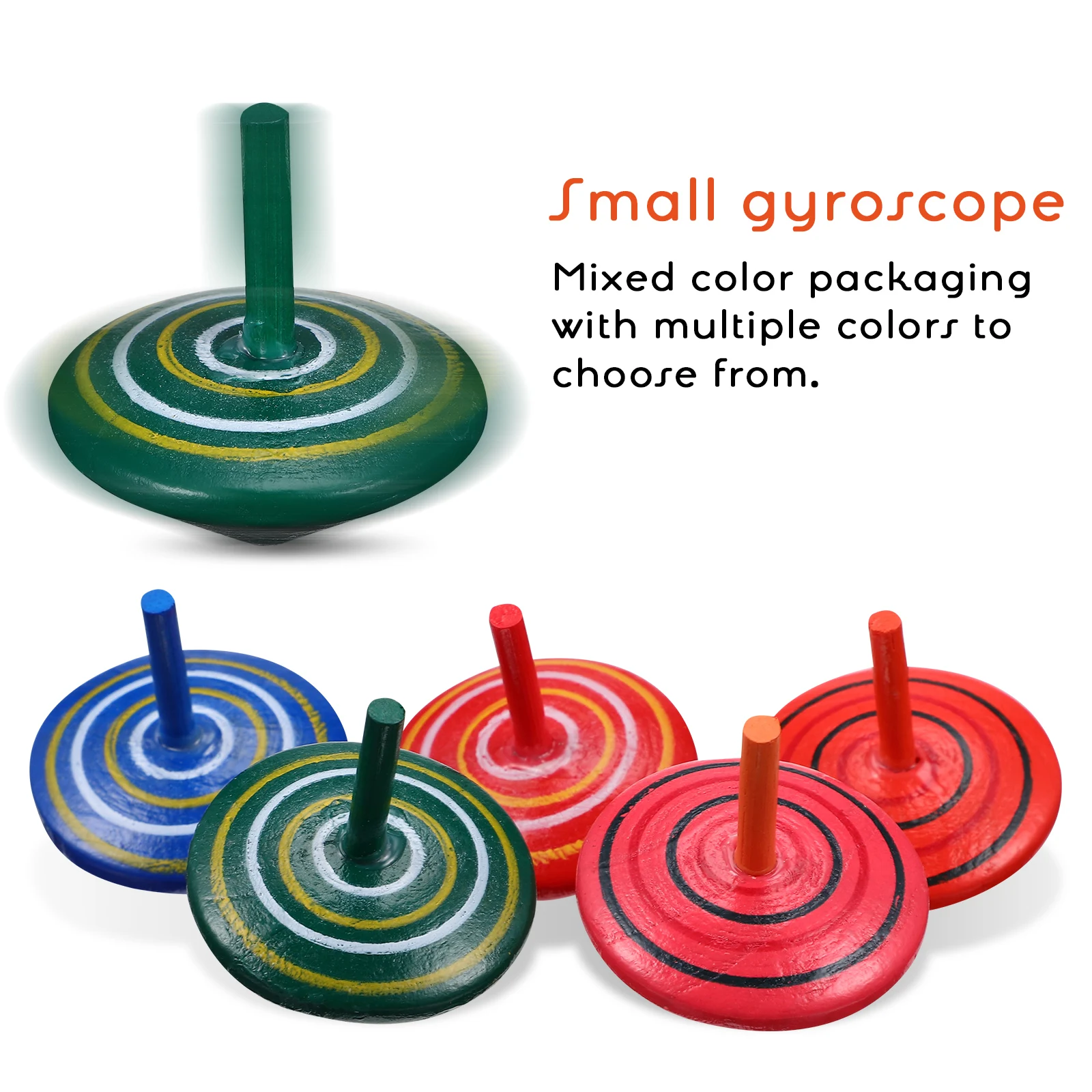 

15pcs Wood Gyro Toys Mini Spinning Tops Fun Movement Playthings Lightweight Birthday Party Supplies Favors Wooden Tops