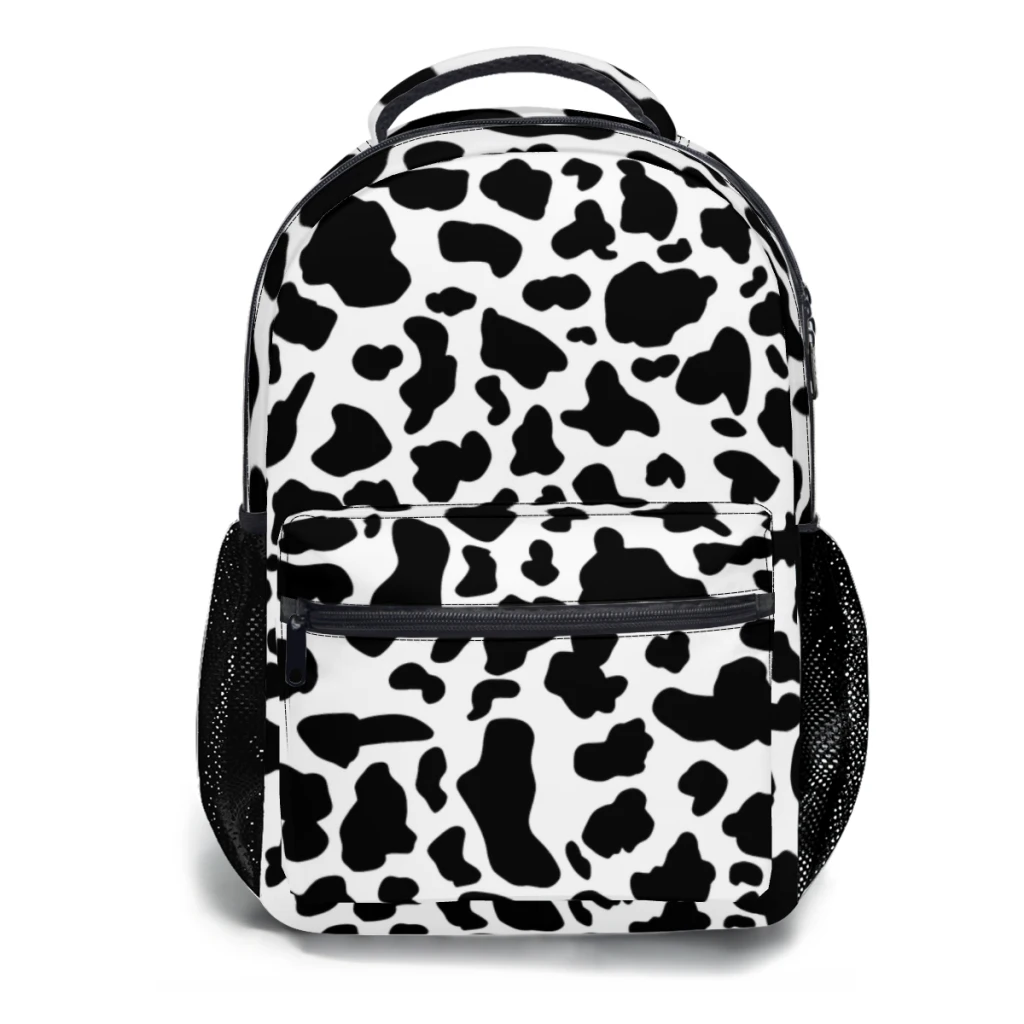 New Fashionable  Cow Print Backpack Bag Large Capacity Trendy Book Bag Multi-pockets Adjustable 17inch