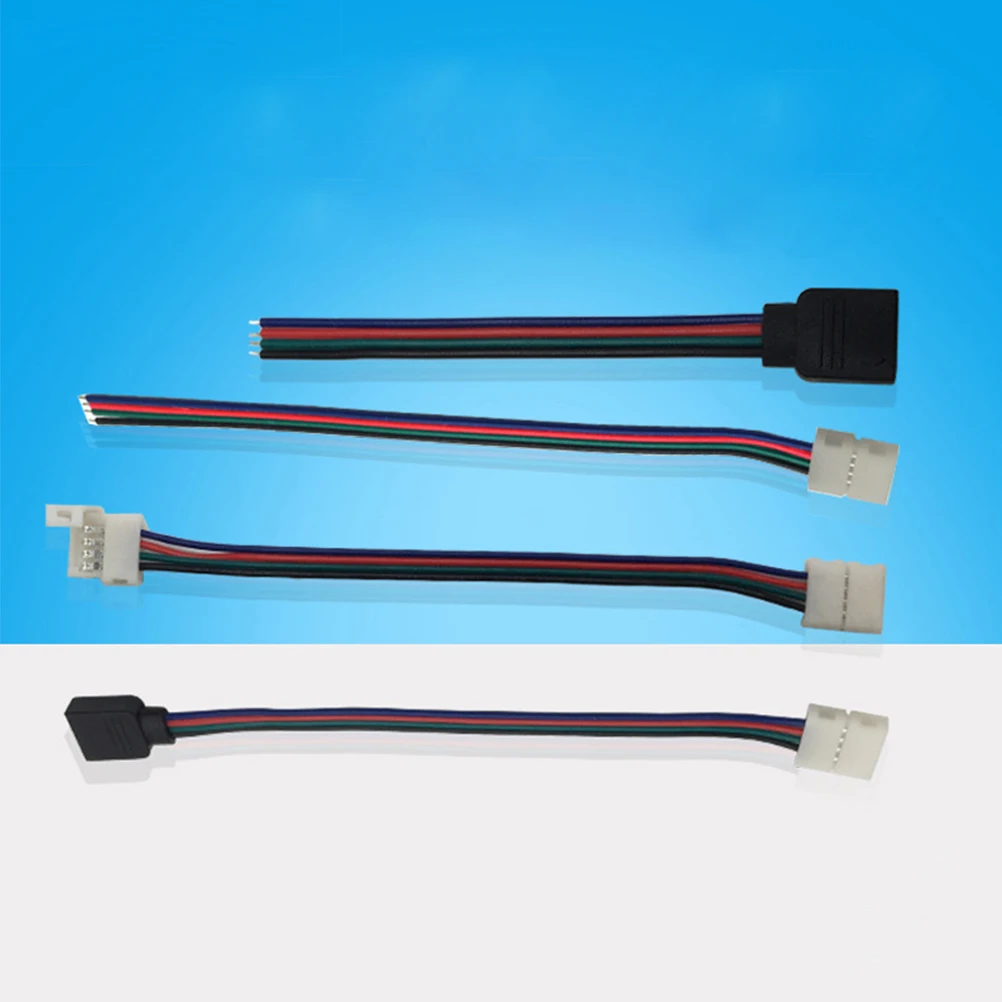 

4 Pcs RGB LED Light Strip Connector 5050/3528/5630 Connector 4 Pin LED Strip Jumper 10mm Strip to Power Adaptor Strip to Control