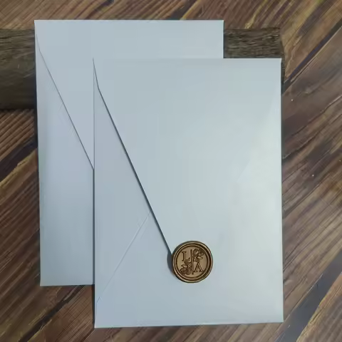 50X Elegant Vertical Invitation Envelope Fit for 5x7inch Cards Iridescent Paper and Matte Paper Custom Color and Wax Seals