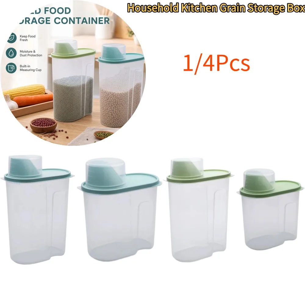 1/4Pcs Dog Food Storage Container Transparent Pet Food Sealed Jar with Scale Pet Food Storage Dispenser Dog Accessories