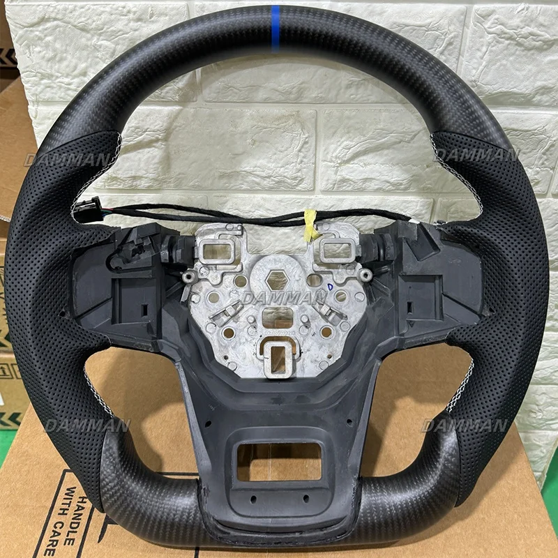 

Real Carbon Fiber Flat Sport Steering Wheel Fit for Ford Bronco 2021 2022 2023 2024 Ford Steering Wheel Modified Car Accessories