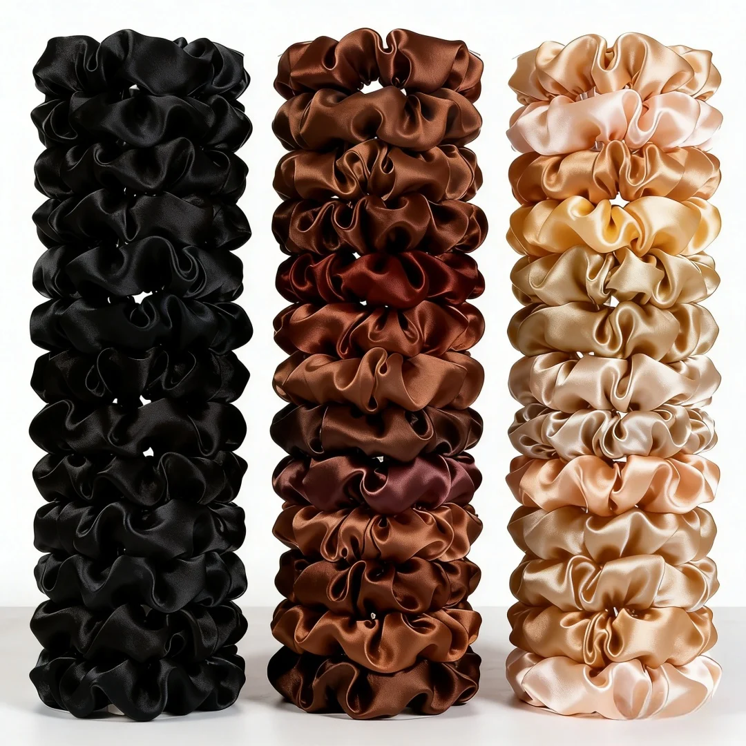 1/30/60/100 Uds. Coleteros de satén a granel 100 colores para mujer pequeños 6,5 cm accesorios para lazos para el cabello casual lindo café negro