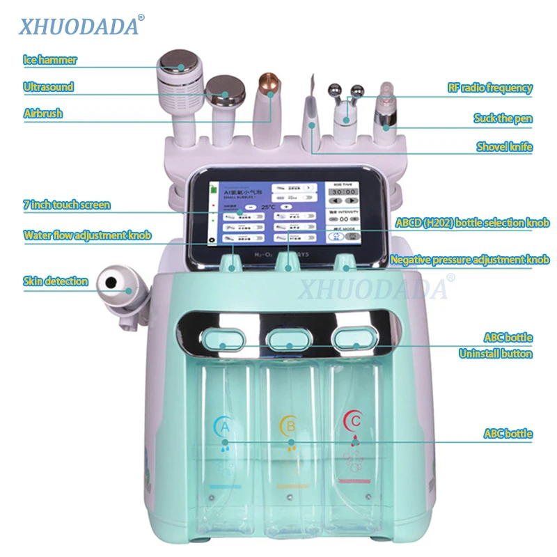 Nieuw Multifunctioneel Huidverzorgingsinstrument H2o2 Kleine Waterstofbel Huidverzorgingsinstrument Huidanalyse Test Microdermabrasie