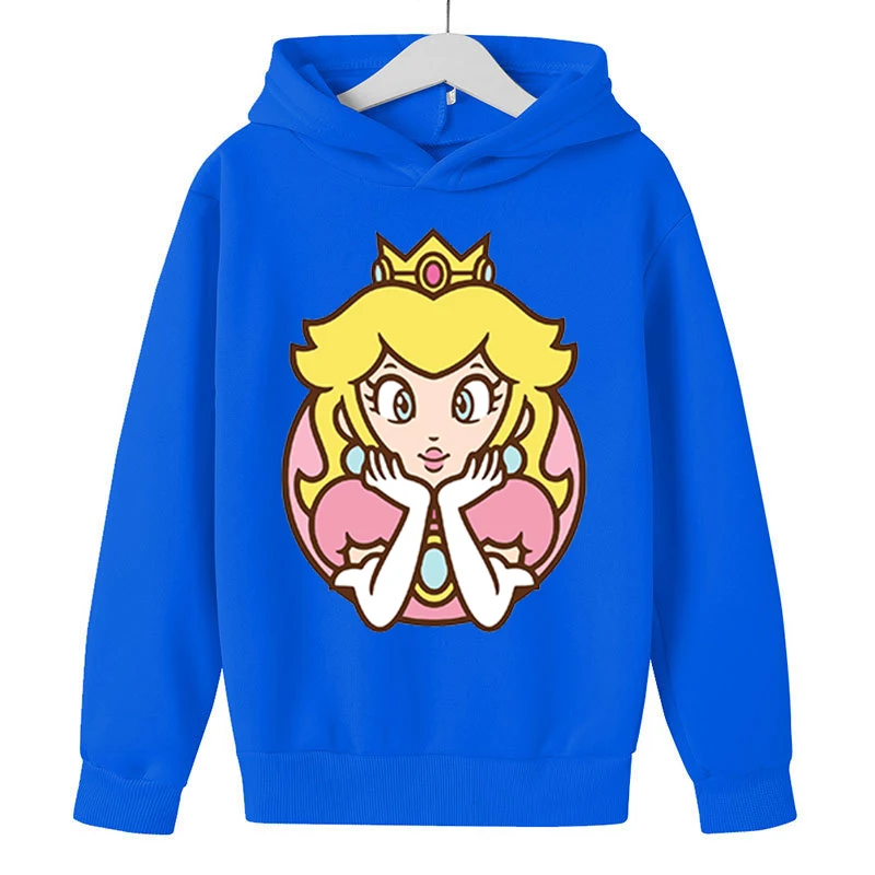 Prinzessin Pfirsich Cosplay Hoodie Kinder Kostüm Spiel Film Bruder Cosplay Fantasy Kostüm lässig Pullover Halloween Party Kosten