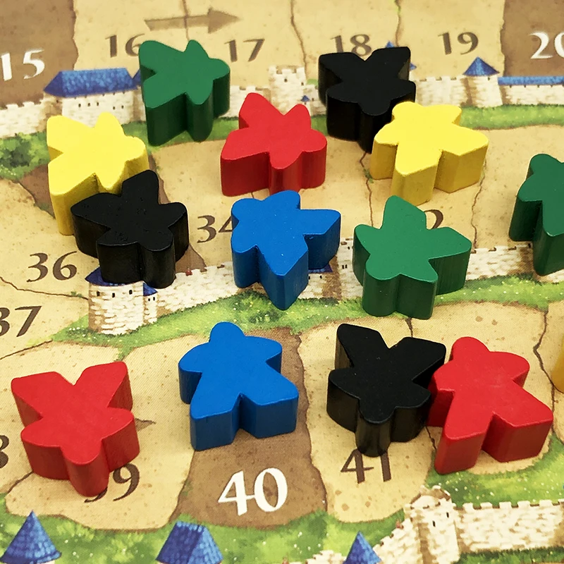 Accessoires de jeu de société Meeples en bois, jetons Carcassonne, pions de rechange, composants de jeu brittop, 16mm, 100 pièces