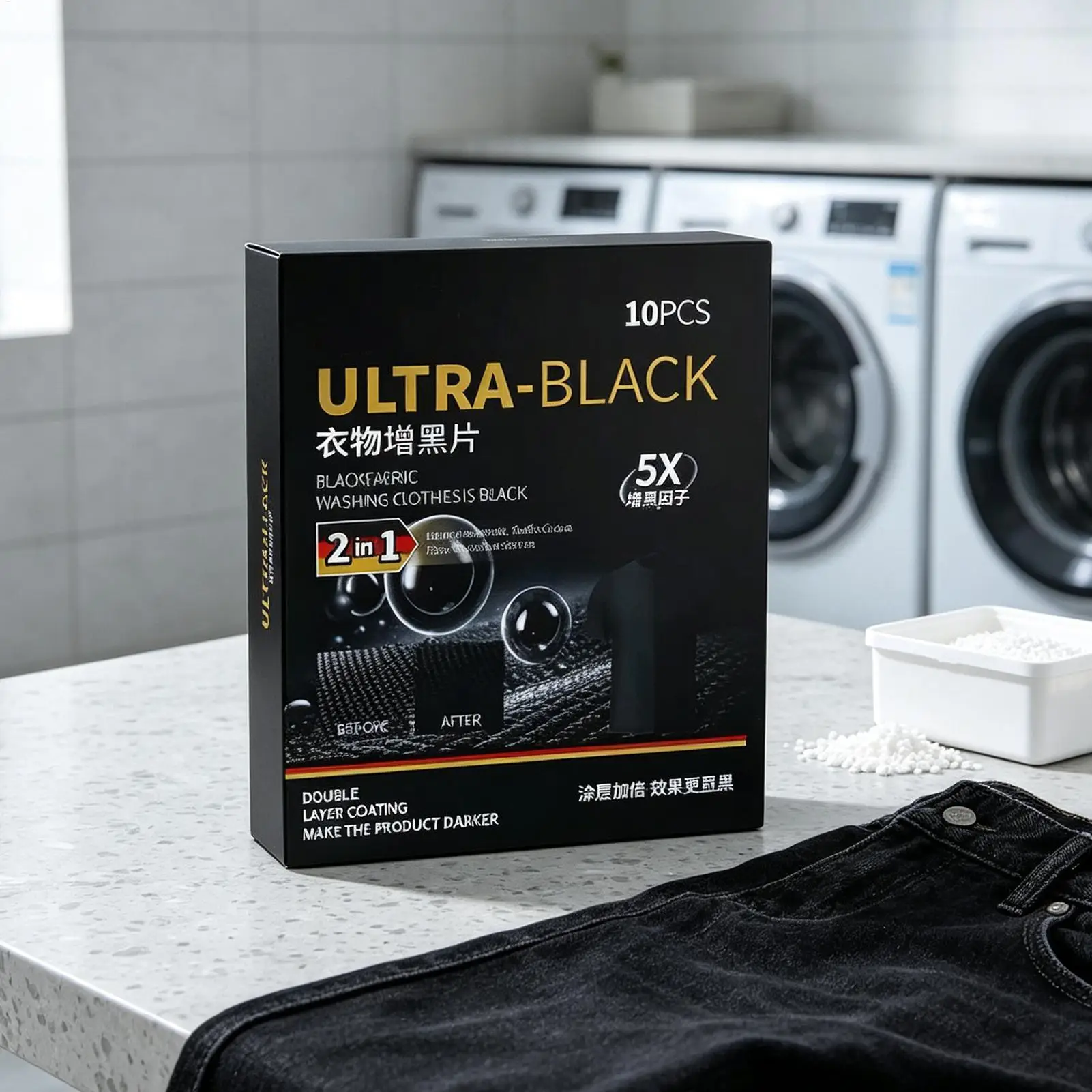 10pcs Black Laundry Dye Sheets for Faded Clothes Color Restoring Washing Machine Dye Sheets to Refresh Black Jeans Pants Shirts