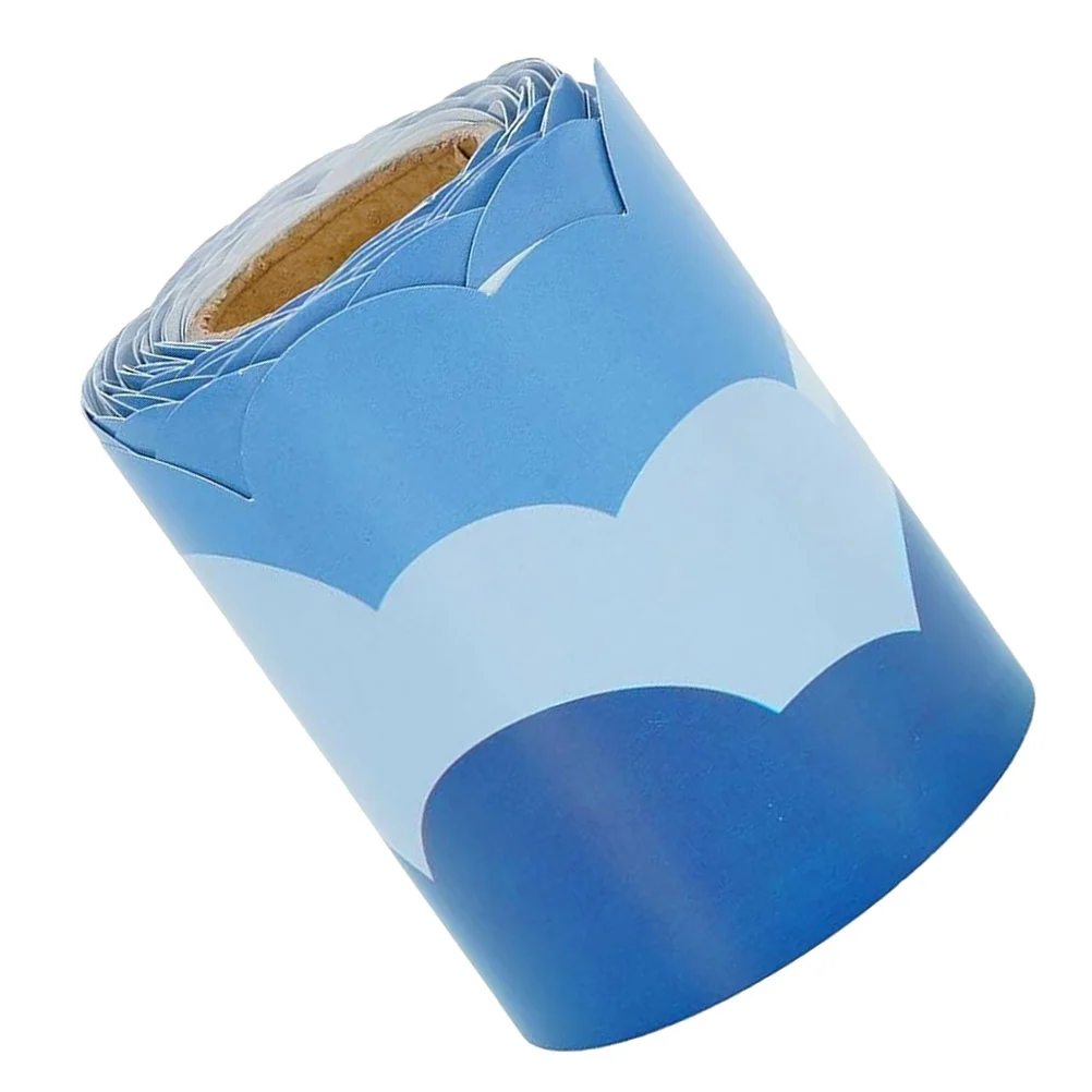 

1pcs 1 Roll Cloud Border Stickers Scalable Chalkboard Bulletin Board Trim Classroom Wall Decoration Rolled Border Paper