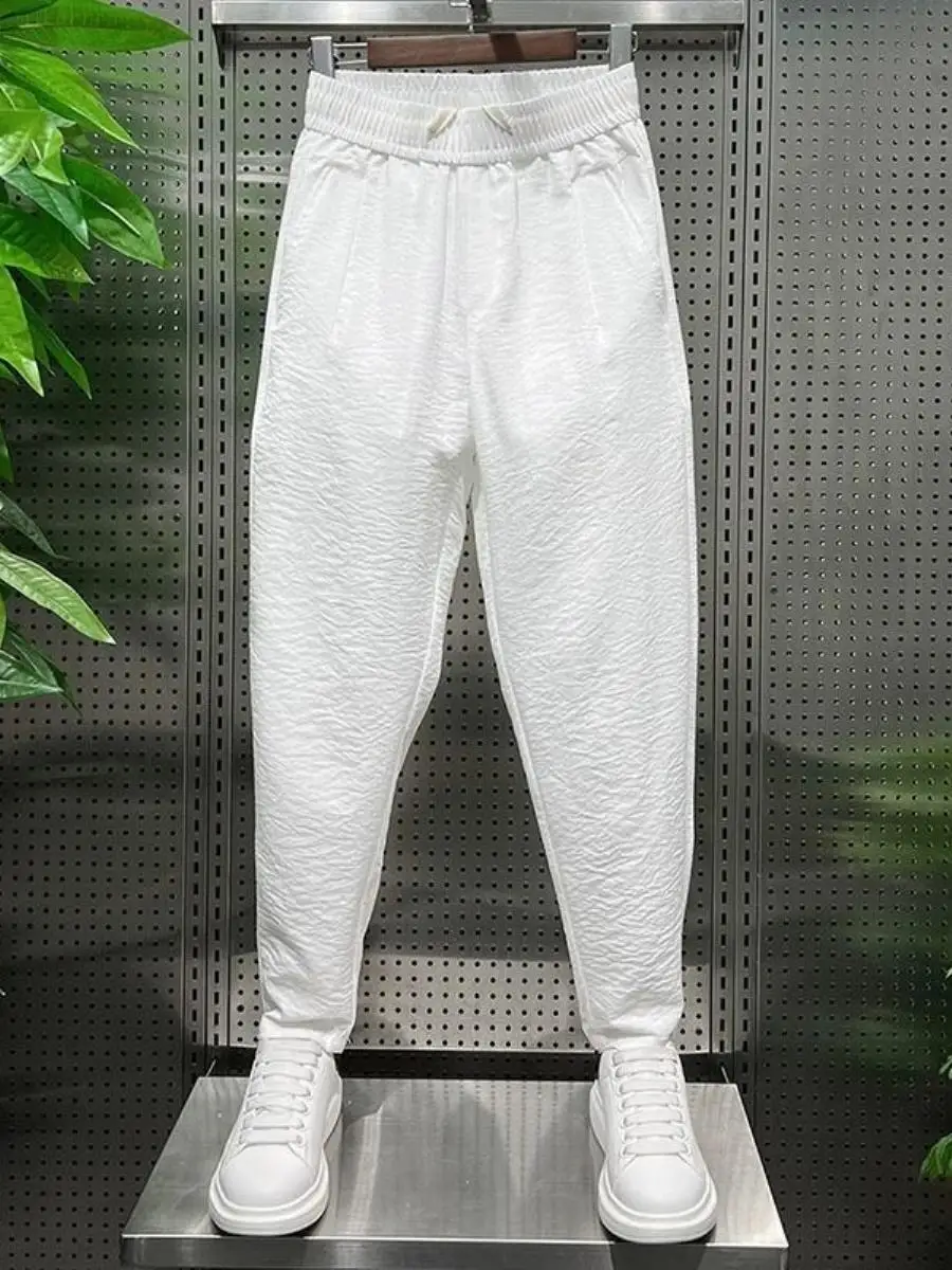 

Men's Summer Cotton Linen Nine-Foot Pants Thin Breathable Casual Pants 2026 New Style Trendy Harlan Pants Natural Waist