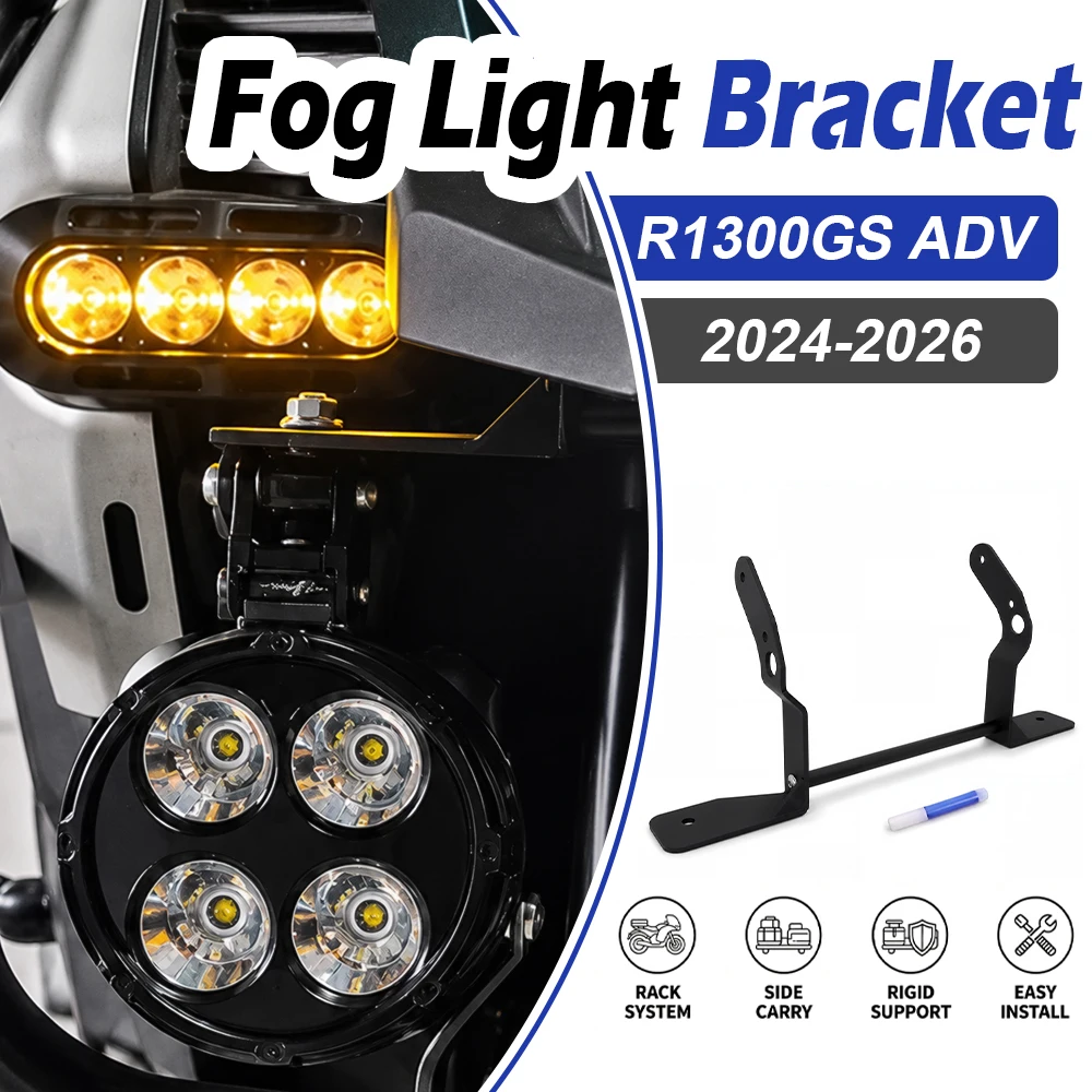 For BMW R1300GS Adventure R1300GSA 2024 2025 2026 Motorcycles Fog Auxiliary Light Mount Bracket LED Add lighting Kit Accessories