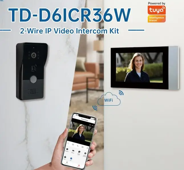 7Inch IPS Screen Tuya Remote Control Wired  WIFI Door Phone Intercom  Visual Doorbell 120Degree Home Security Door Viewer