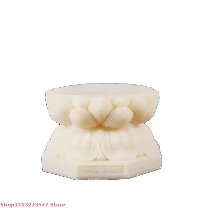 Organic Ivory Fruit Carved Lotus Base For Home Decoration Zen Buddha Statue Incense Burner Flower Pot Holder Miniature Modelbase