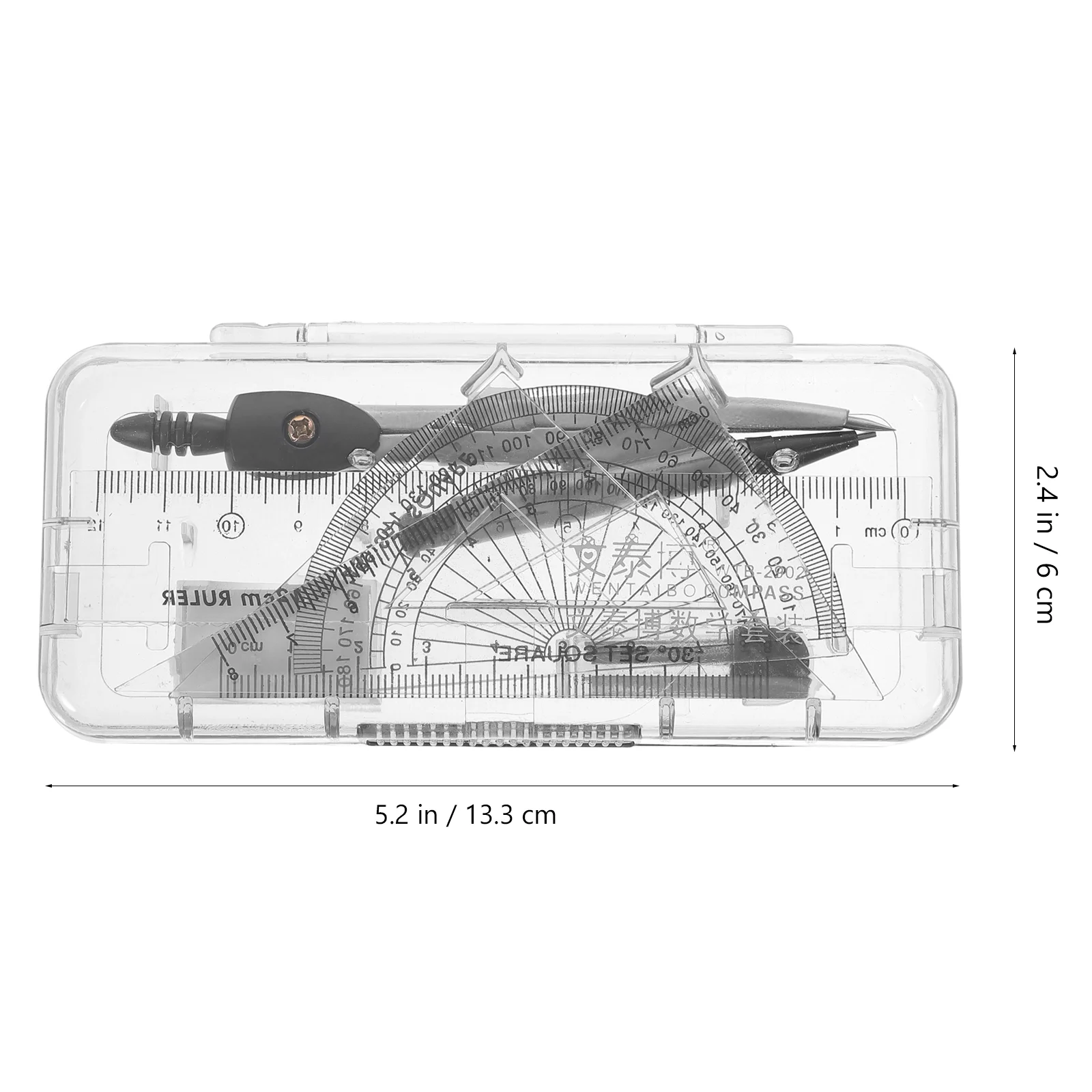 Compasses Set Geometry Drawing Tool with Protractor Divider Ruler Pencil Lead Eraser Geometry Set Ruler Set