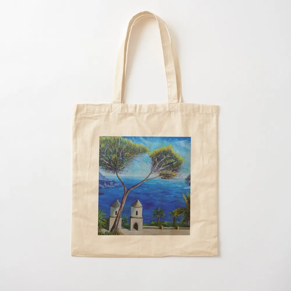 

All Blue On Amalfi Coast Italy Tote Bag foldable reusable bag Reusable bags Canvas Tote Bag