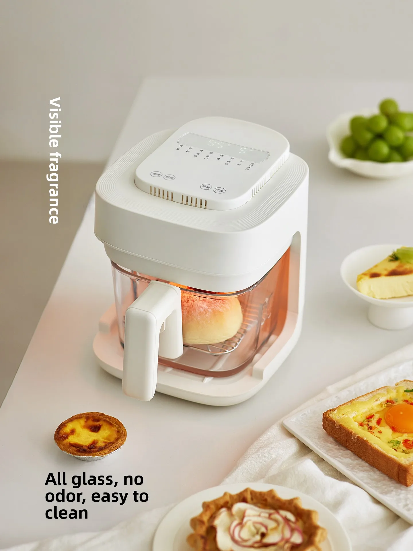 New Mini Household Air Fryer, Visible Glass Liner Electric Fryer, No Flip Multifunctional Cooking Machine view 4