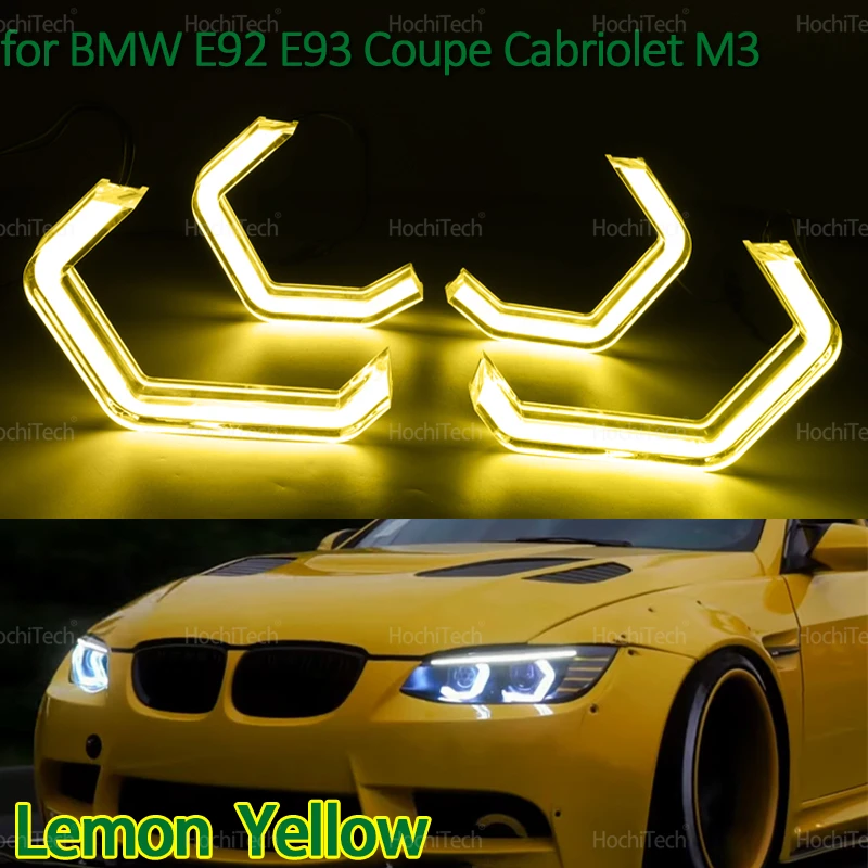 

Светодиодное кольцо DTM с желтыми ангельскими глазами для BMW E92 E93 Coupe Cabriolet M3 Pre LCI и LCI DRL M4, комплект белого света в стиле, аксессуары