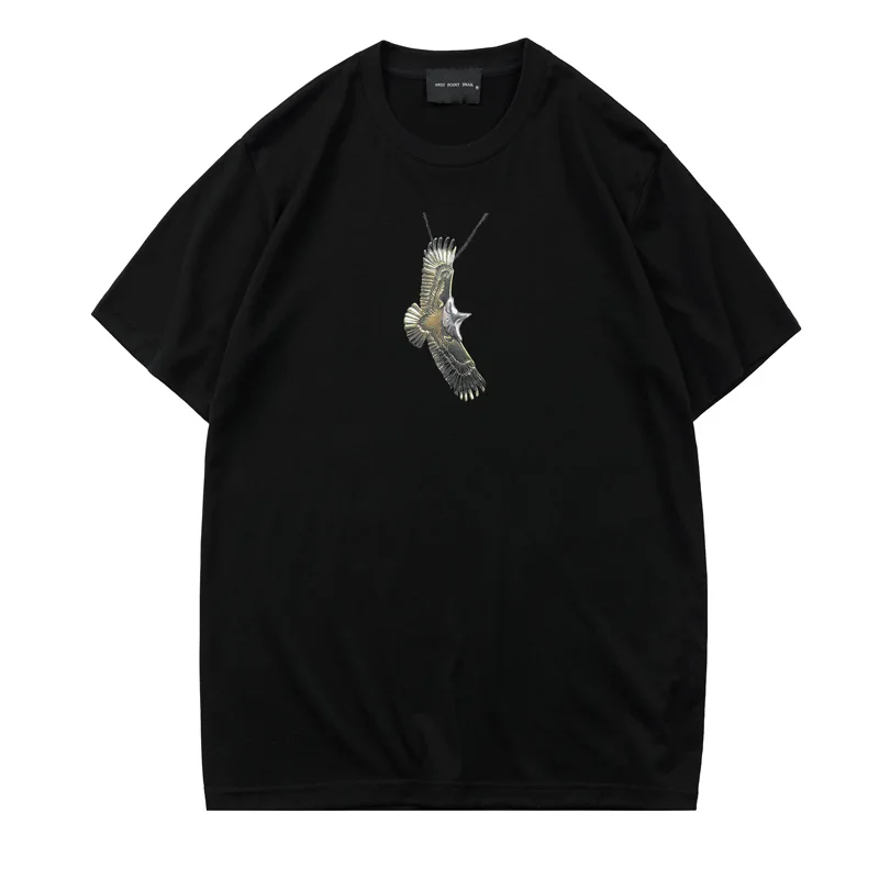 Stylish and Loose Short-Sleeve T-Shirt with 3D Eagle Print Pendant by Conley - Trendy INS Streetwear