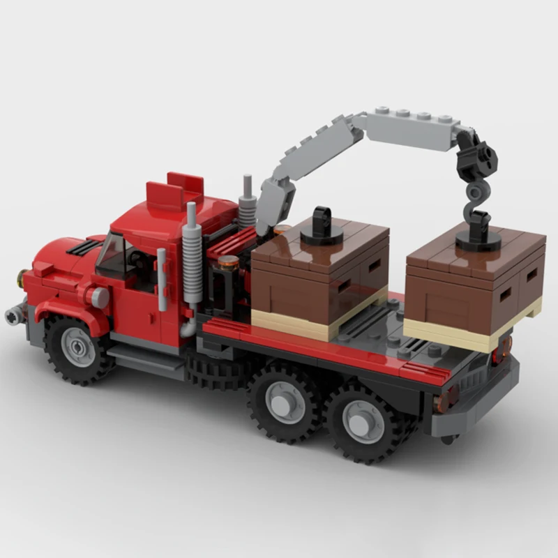 City Vehicle Series Vintage Flatbed Truck Building Blocks Model Bricks Display Collection Children's Toys Gifts 312PCS