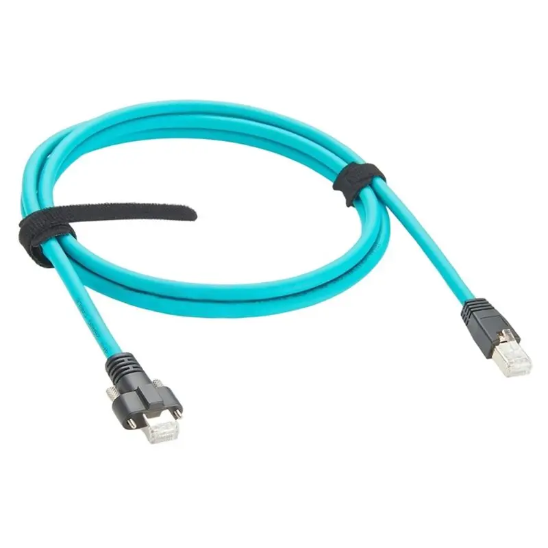New 10 Gigabit CAT6A RJ45 Gige Shielded Cable With Lock, Snagless RJ45 100W Poe Patch Cord, Horizontal 2 Meter
