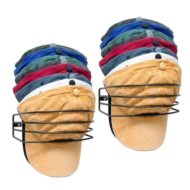 Set of 2 Hat Racks for Wall Metal Baseball Caps Storage Rack Hat Holder Display Stand Hat Hanger Racks DropShipping