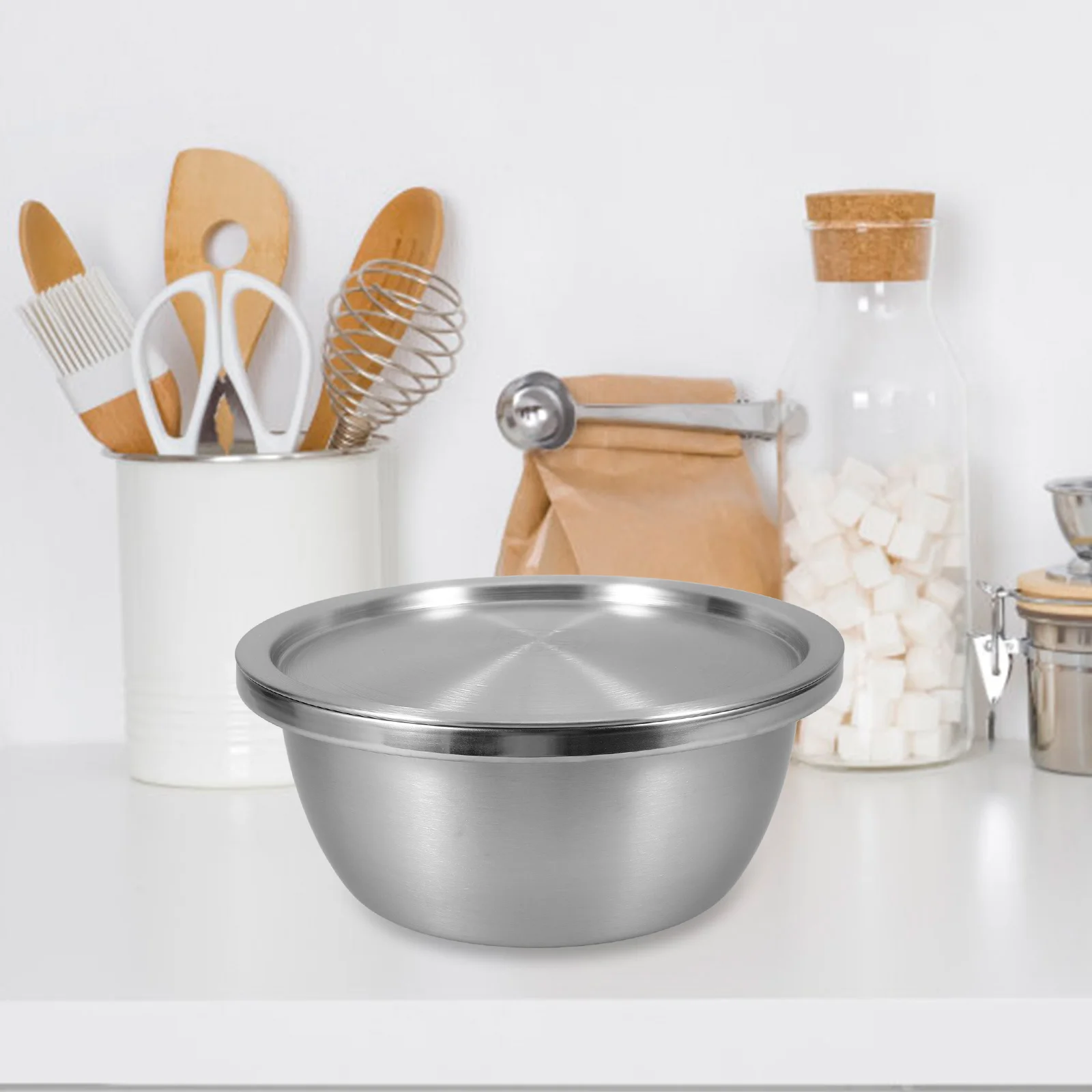

Stainless Basin Food Containers with Lids Strong Dishwasher Safe Rust Free Thickened for Washing