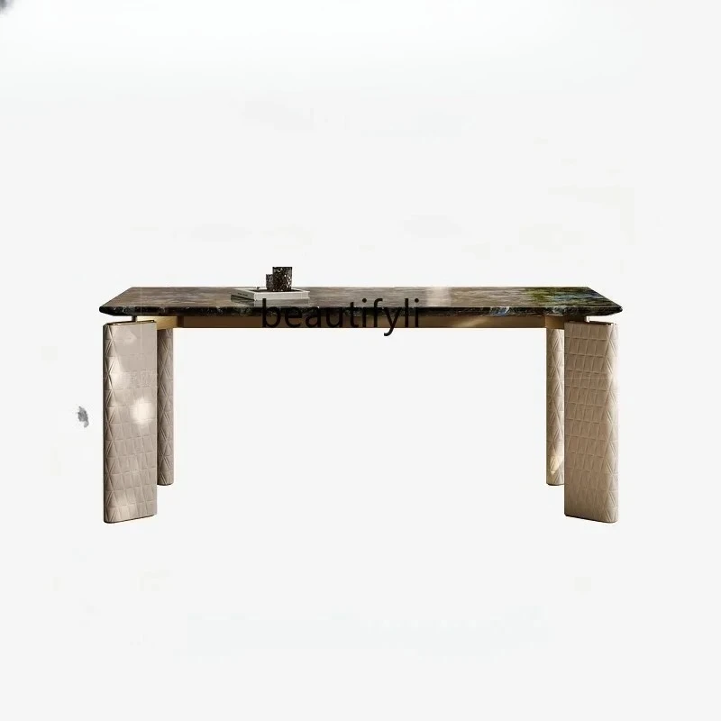 

Обеденный стол и стулья в стиле лёгкой роскоши, премиальный итальянский мрамор, квадратный или круглый обеденный стол.