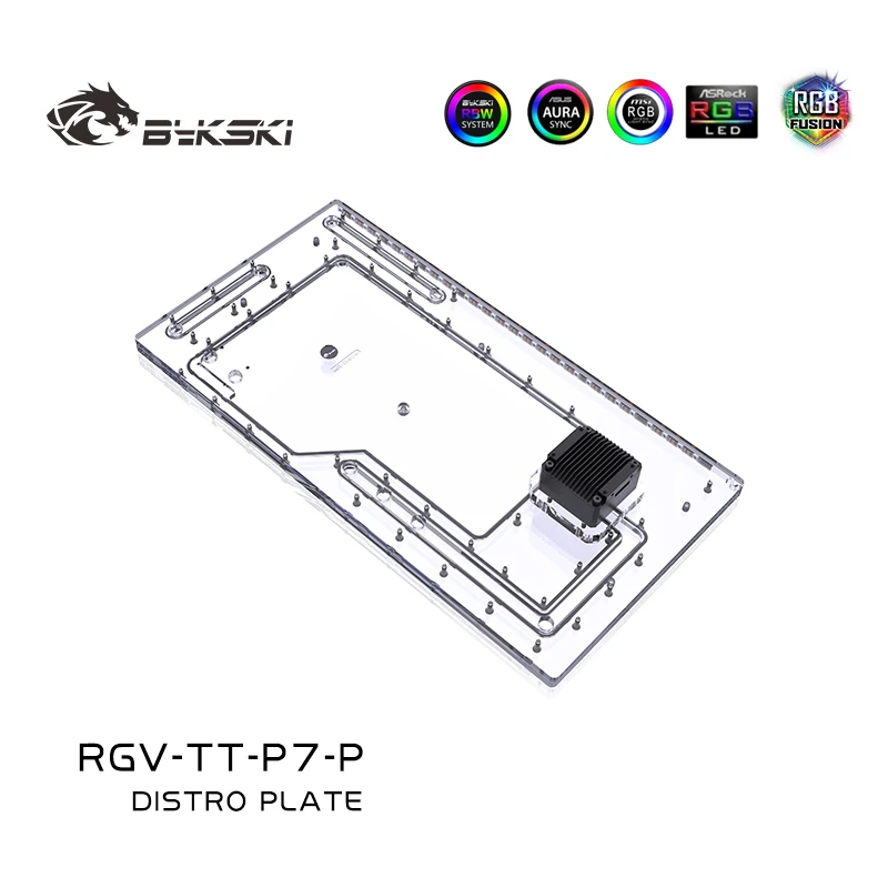 

Bykski RGV-TT-P7-P RGB Distro Plate For Thermaltake P7 Dynamic Case,Waterway Board Reservoir Water Tank Pump For PC Cooling