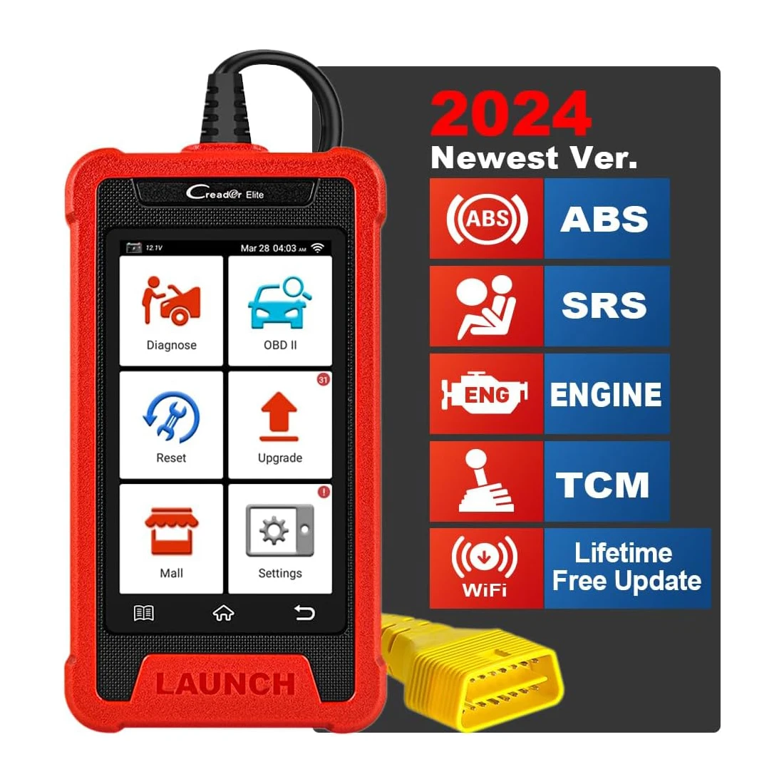 For Launch CRE205 Four System OBD2 Scanner Vehicle Analyzer EOBD OBD2 Car Diagnostic Tool Professional Scan Code Reader