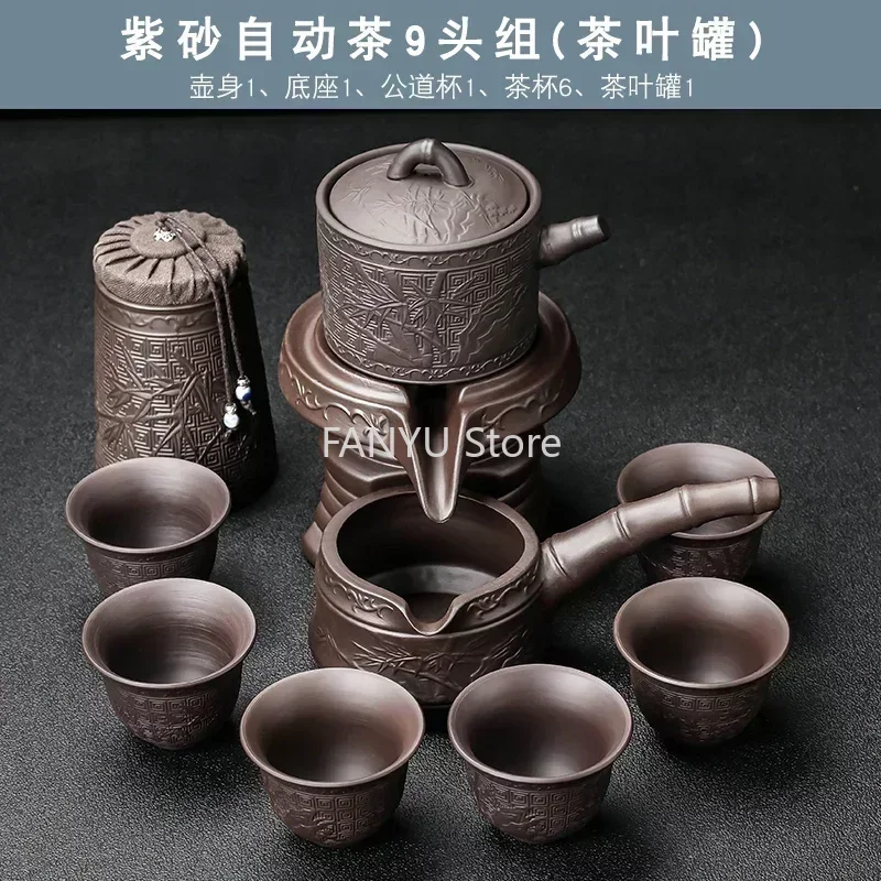 Imagem -04 - Gaiwan Kung fu Chinese Cup Tea Grupo Presente de Cerimônia Par Automático Tábua Luxo Vintage Silent Drink Ab50ts