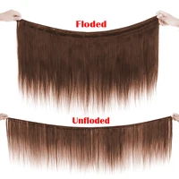 Straight Chocolate Brown 1/3/4Human Hair Bundles Deal Human Hair Weaving Wefts Remy Human Hair Extensions for Women 100 G/Pcs 4