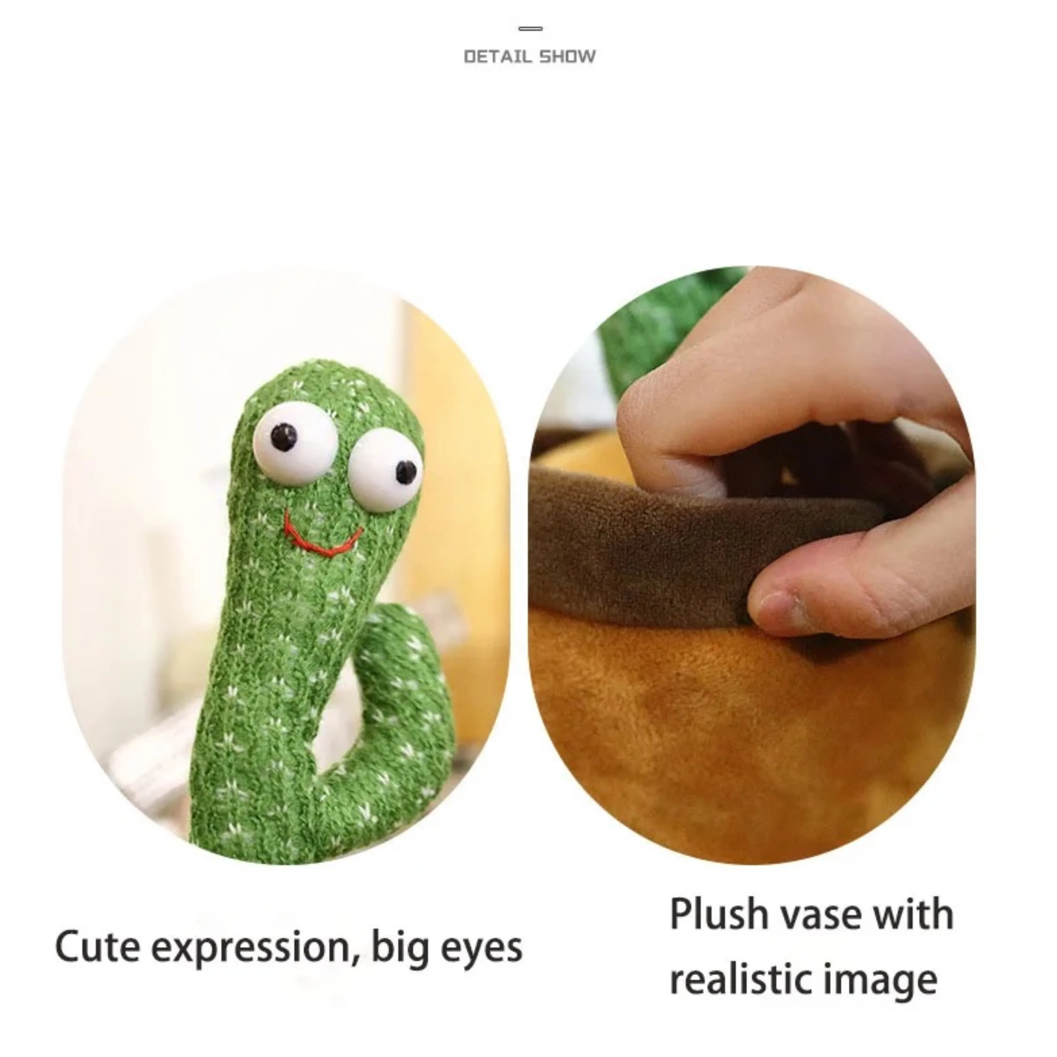 لعبة كهربائية جديدة من القطيفة على شكل صبار الرقص يمكن أن تغني وتكرار تقليد التعلم والتحدث عن الصبار الراقص