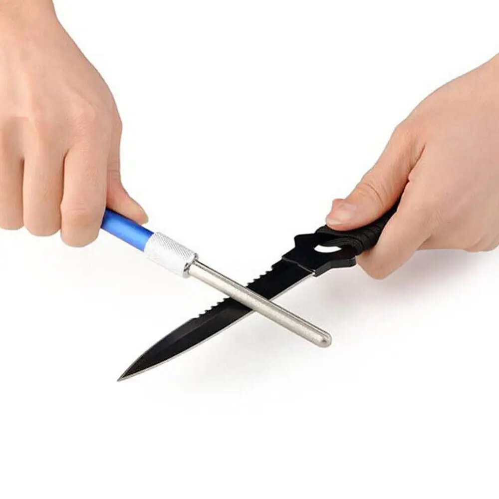Outdoor Dual Head Pen Style Diamond Multifunctional Portable Sharpening Stick Fish Hook File Grinding Tool