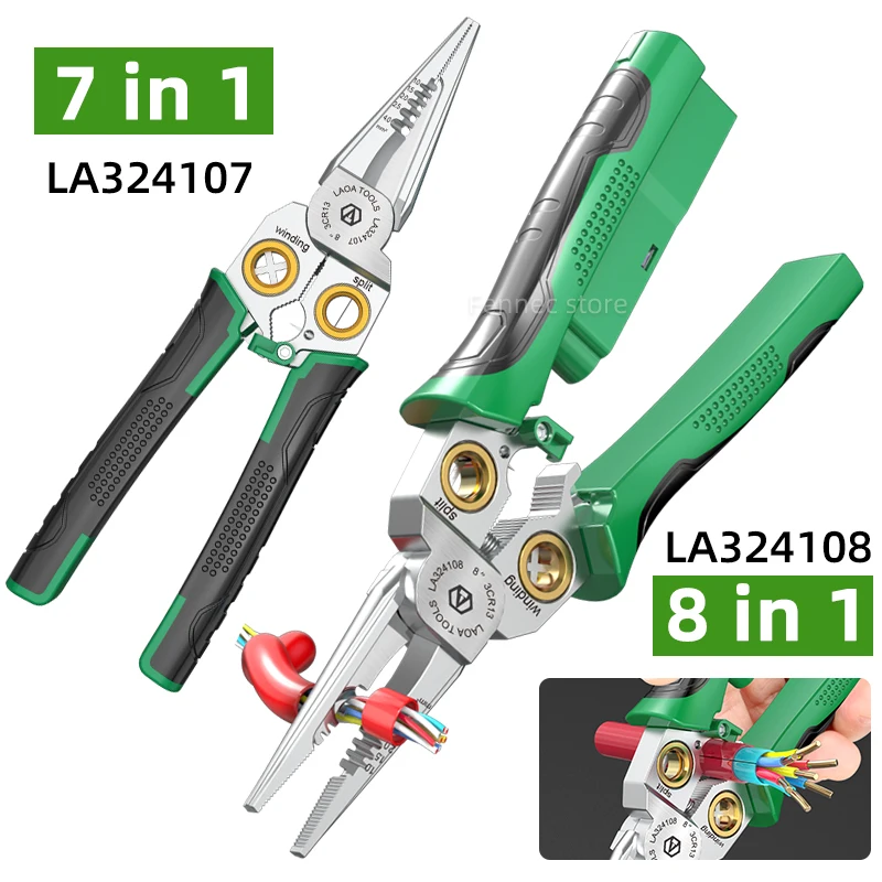 

LAOA Многофункциональные плоскогубцы для зачистки проводов 8-в-1 из нержавеющей стали LA 324107 ЛА 324108 Электрические измерения и электрики