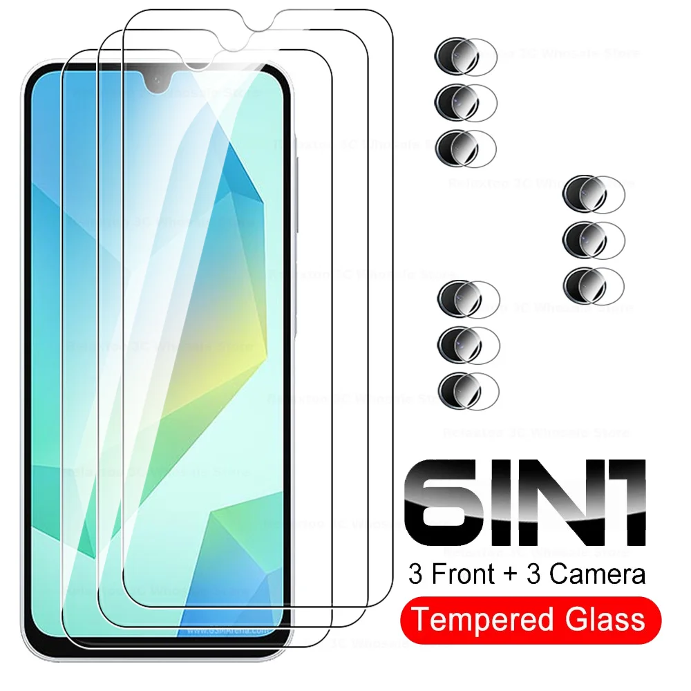 6in1 Samung A16 Camera Protector Glass Case For Samsung Galaxy a16 a 16 16a Tempered Glass Galaxya16 4g 5g 2024 Protective Film