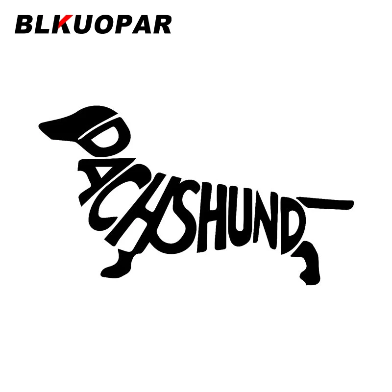 

BLKUOPAR Dachshund Letters Silhouette Graphic Car Sticker Funny Waterproof Creative Decal Personality Caravan Bumper JDM Decor