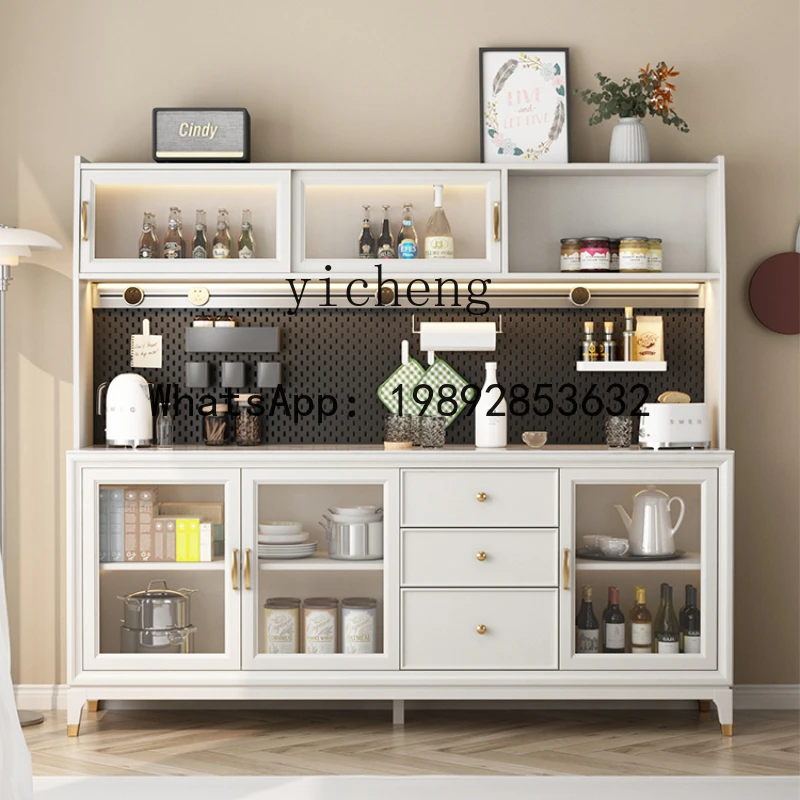 

Solid Wood Stone Plate Sideboard Cabinet Wall Modern Simple Home Living Room and Kitchen Storage Tea Cabinet