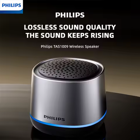 Philips TAS1009 Desktop Wireless Speaker with Clear Rich Sound 1200mah Battery Life RGB Mini Portable Subwoofer for Office Home