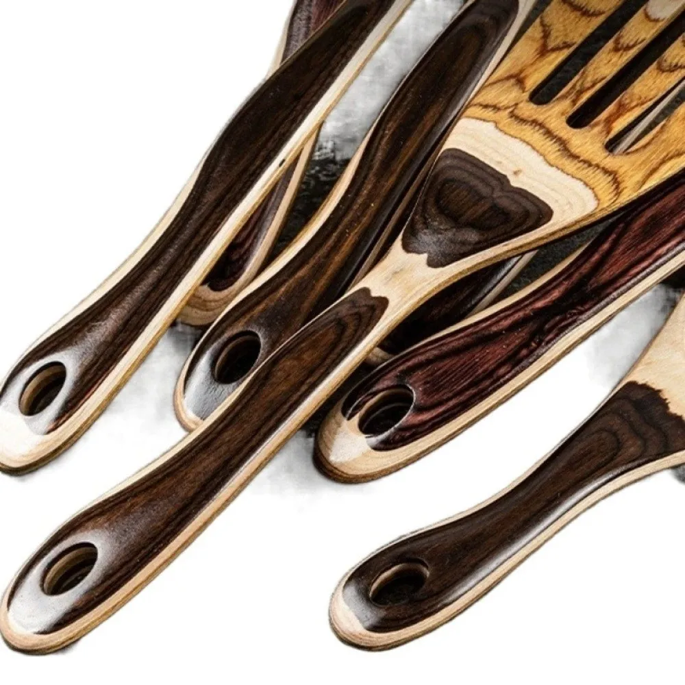 

Meal Spoon Wood Spatula Not Deform with Hanging Hole Kitchen Utensils Set Moroccan Style Heat Resistant Cooking Utensils Set
