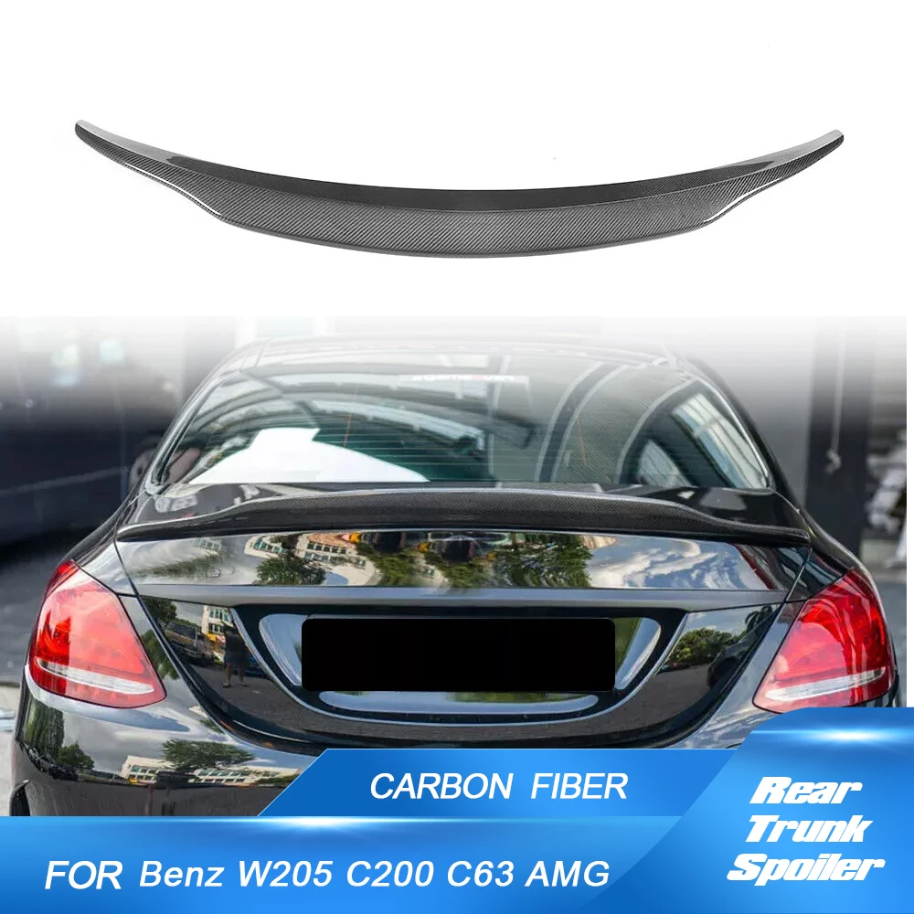 For Mercedes Benz C Class C300 C180 C200 C250 C400 C43 C63 AMG 2015-2021 Carbon Fiber Trunk Spoiler Rear Boot Lid Highkick Wing