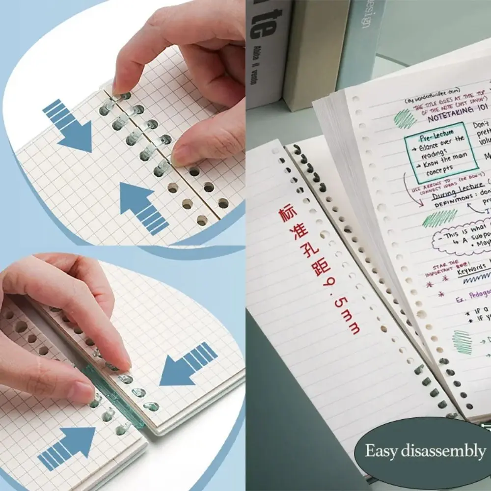 

4Pcs New PP Loose-leaf Book Cover Colorful Transparent DIY Loose Leaf Notebook Cute Stationery A4 A5 B5 Office School Supplies