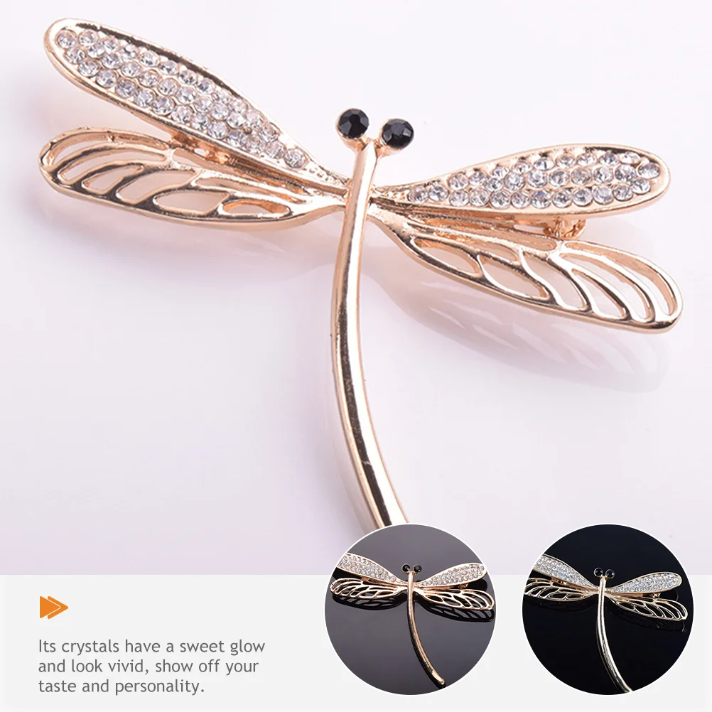 Corsage Backpacks Pin Brooch Shawl Women Crystal Dragonfly Brooches for Scarf Decorative