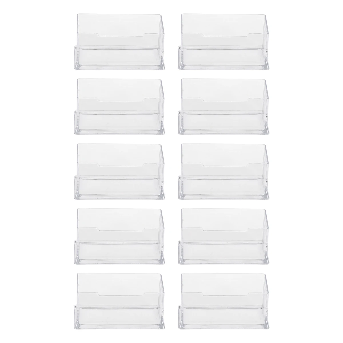 

10pcs Business Card Case Transparent Acrylic Holder Office Supplies Organizer Storage Small Desk Space Save