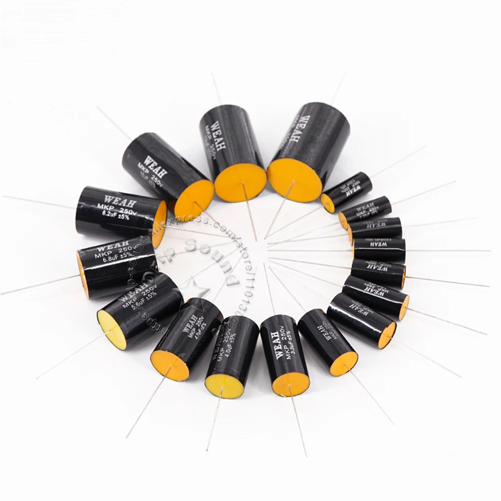 WEAH 0.22-15uF 250V Speaker Crossover Axial Non-Polarized MKP Film Capacitor For Crossover, Tweeter, Speaker, Amplifier