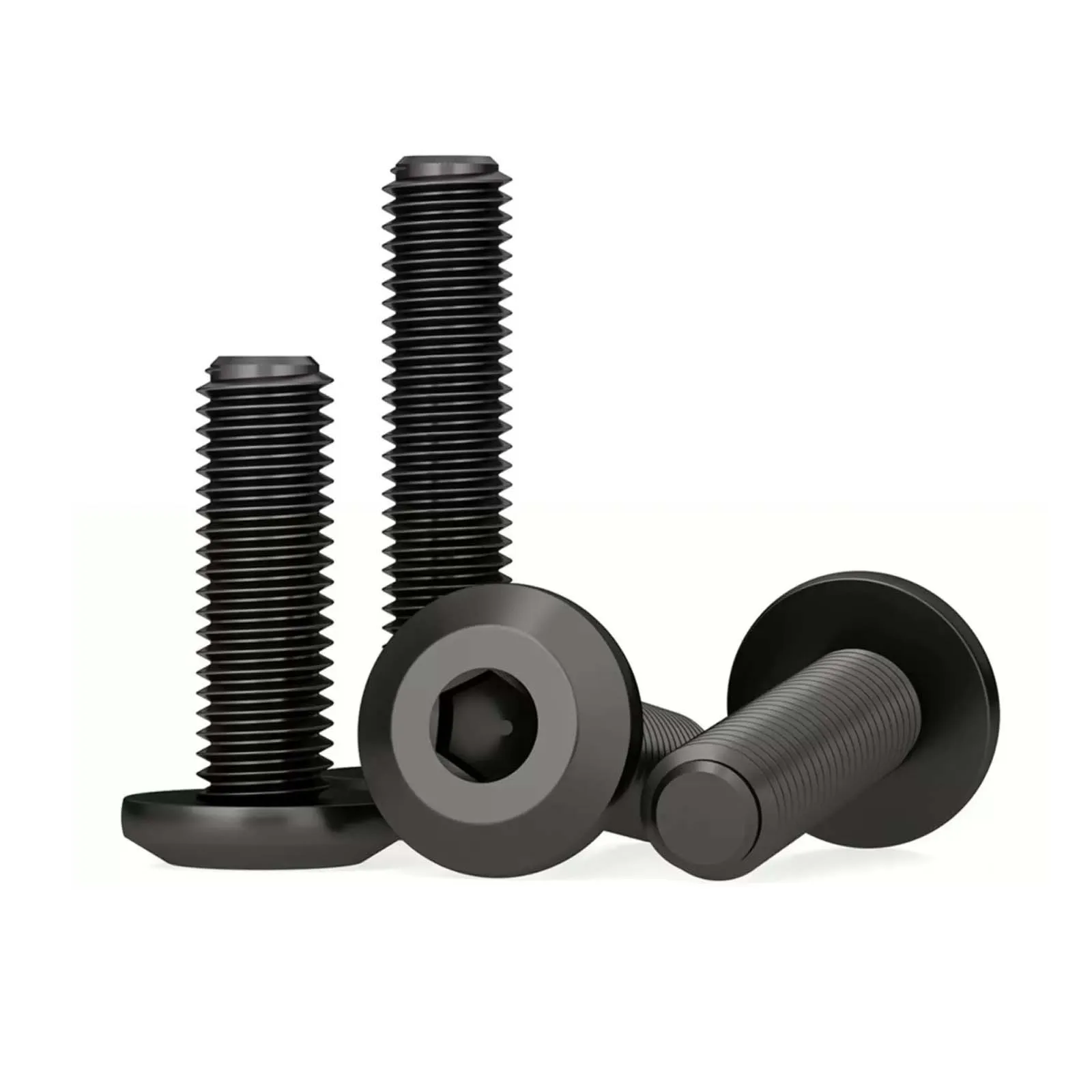 1/2/5/10/20/50pcs M2-M12 Black 304 Stainless Steel Large Flat Chamfered Hex Socket Screw, Bevel Edge Furniture Clamp Plate Bolt